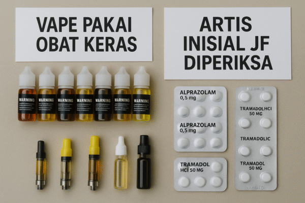 Polisi Tangkap 3 Orang Kasus Vape Pakai Obat Keras, Artis Inisial JF Diperiksa