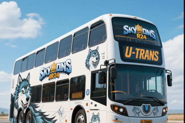 Bus Teranyar U Trans Kombinasi Skylander R22 dan Sentuhan Artistik Serigala