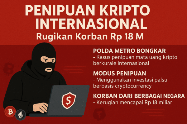 Polda Metro Bongkar Penipuan Kripto Internasional Rugikan Korban Rp 18 M