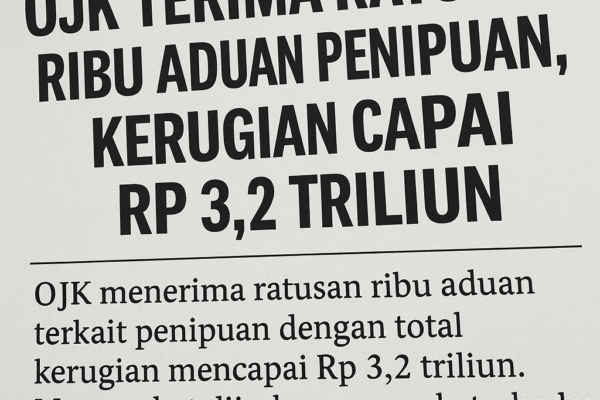 OJK Terima Ratusan Ribu Aduan Penipuan, Kerugian Capai Rp 3,2 Triliun